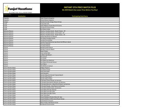 INSTANT OTA PRICE MATCH PLUS - VAX VacationAccess