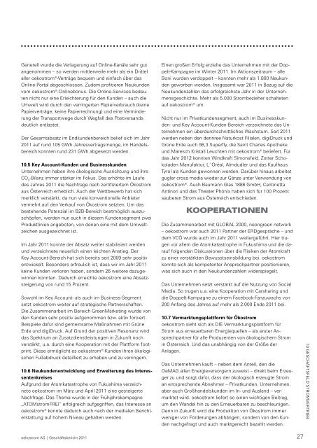 Bericht zum Download - oekostrom AG