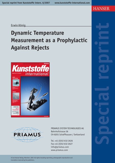 Dynamic Temperature Measurement as a Prophylactic ... - Priamus