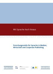 Mit Sprache hoch hinaus - Schweizerische Text Akademie