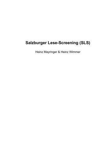 Salzburger Lese-Screening (SLS)
