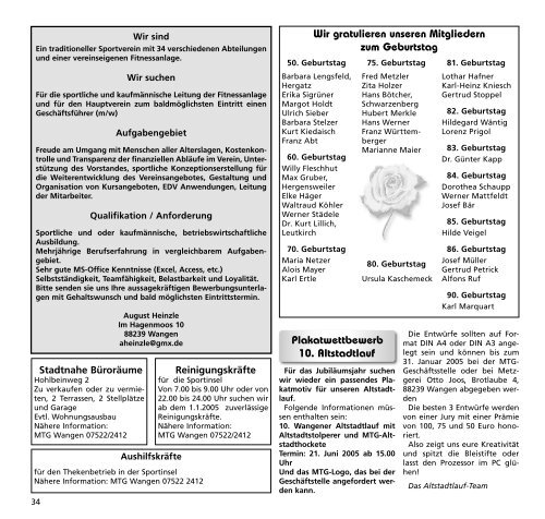 Neue Technologien - MTG Wangen 1849 e.V.