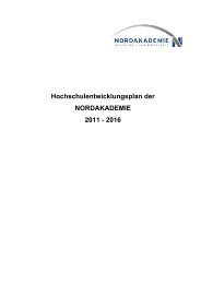 Hochschulentwicklungsplan der NORDAKADEMIE 2011 - 2016