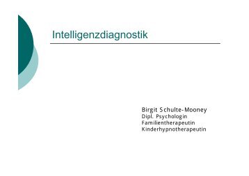 Intelligenzdiagnostik - Schule & Gesundheit