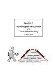 Baustein 4: Psychologische Diagnostik und Gutachtenerstellung