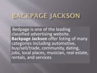Backpage-Jackson, A market born alternative to backpage