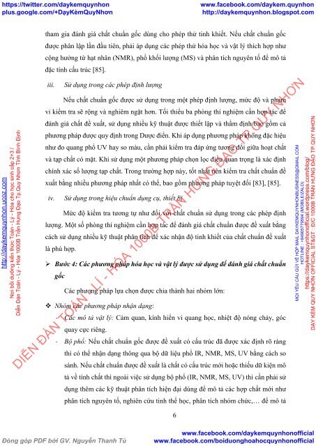 Tổng quan về các kỹ thuật phân tích sử dụng trong thiết lập chất chuẩn gốc (primary standard)