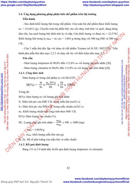 Xây dựng phương pháp phân tích imipenem và cilastatin trong thuốc tiêm bằng sắc kí lỏng tương tác thân nước