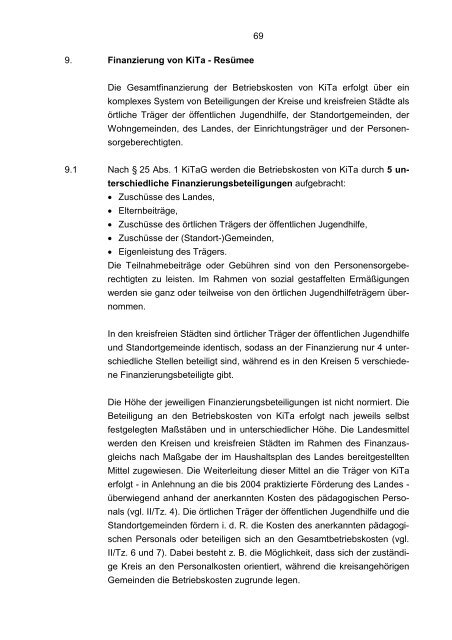 Finanzierung von Kindertageseinrichtungen - Landesrechnungshof ...