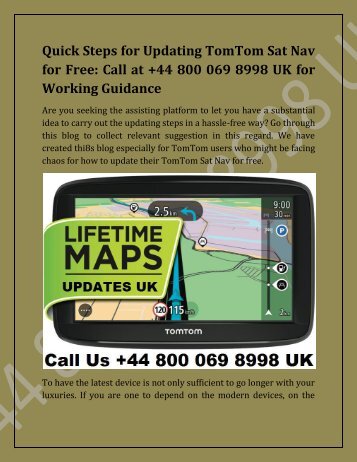 How do I update my TomTom sat nav for free