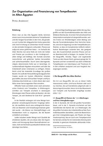 Zur Organisation und Finanzierung von Tempelbauten im Alten