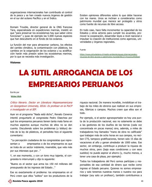 REVISTA PESCA AGOSTO 2018