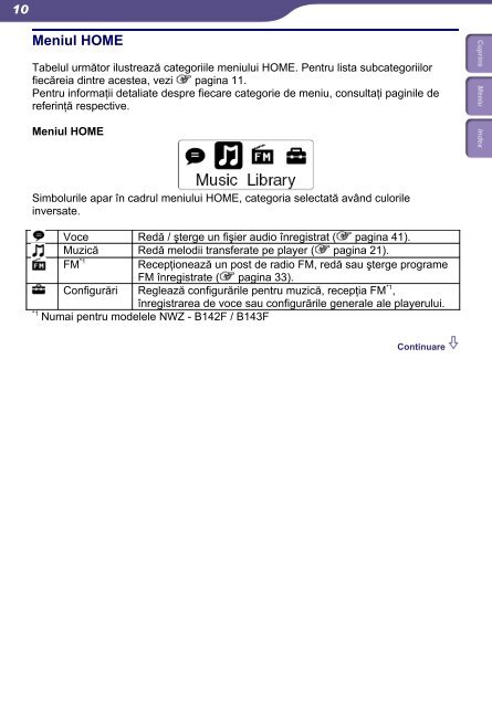 Sony NWZ-B143 - NWZ-B143 Istruzioni per l'uso Rumeno