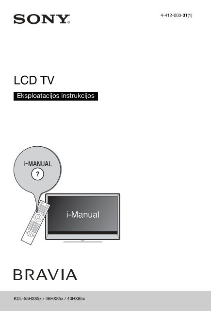 Sony KDL-55HX853 - KDL-55HX853 Mode d'emploi Lituanien