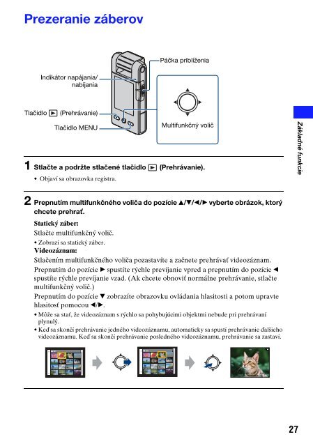 Sony MHS-PM5 - MHS-PM5 Consignes d&rsquo;utilisation Slovaque