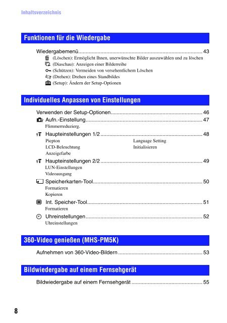 Sony MHS-PM5 - MHS-PM5 Consignes d&rsquo;utilisation Allemand