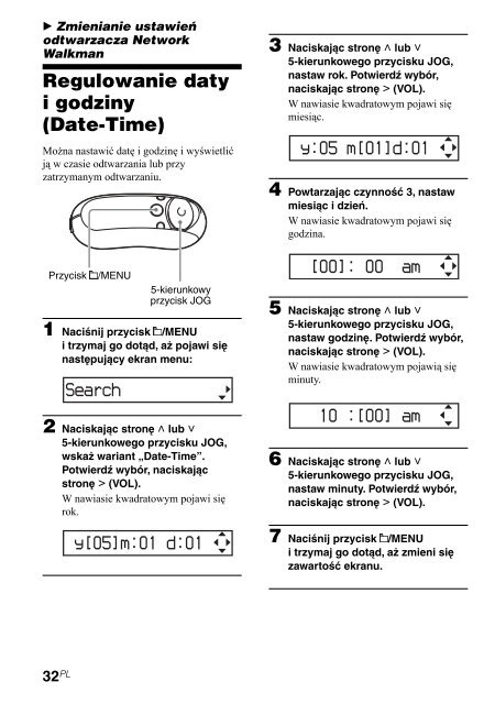 Sony NW-E305 - NW-E305 Istruzioni per l'uso Polacco