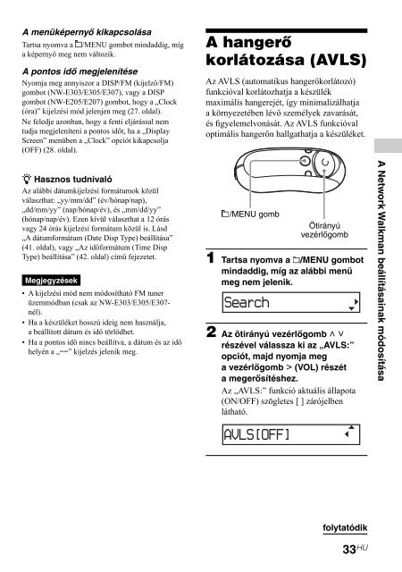 Sony NW-E305 - NW-E305 Istruzioni per l'uso Ungherese
