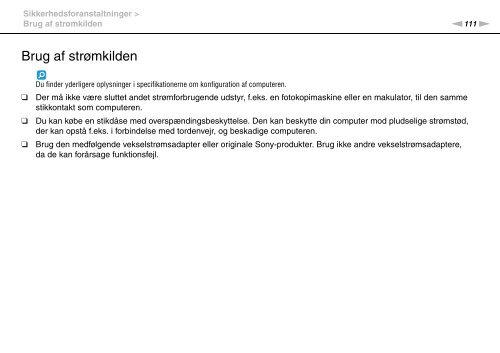 Sony VGN-NW2MTF - VGN-NW2MTF Mode d'emploi Danois