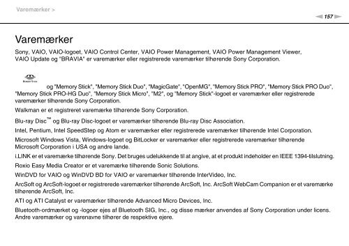 Sony VGN-NW2MTF - VGN-NW2MTF Mode d'emploi Danois