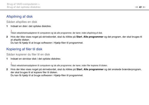 Sony VGN-NW2MTF - VGN-NW2MTF Mode d'emploi Danois