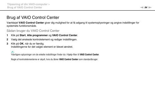 Sony VGN-NW2MTF - VGN-NW2MTF Mode d'emploi Danois