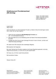 KK-Antrag - Hetzner Online AG