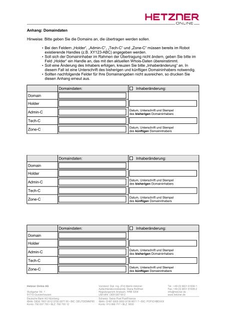 konsoleH in Robot - Hetzner Online AG