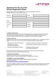 Agreement for the use of the Domain Registration Robot