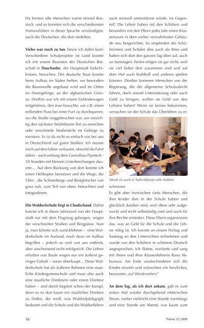 PRISMA - Ausgabe 15 - der Waldorfschule Chemnitz