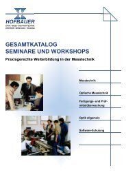 Seminar / Workshop - Hofbauer Optik