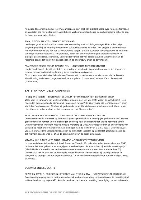 Literatuurlijst bij Zicht op...erfgoededucatie - Cultuurnetwerk.nl
