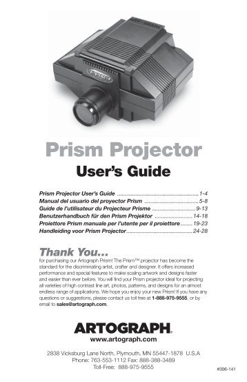 Prism Projector User's Guide - Artograph