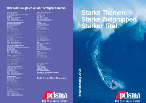 Starke Themen. Starke Zielgruppen. Starker Titel. - prisma Verlag