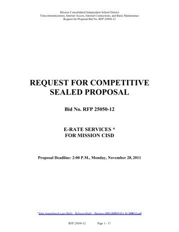 RFP 25050-12 - Mission CISD