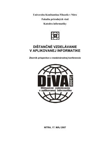 zborník z konferencie (pdf) - Divai - Univerzita Konštantína Filozofa v ...