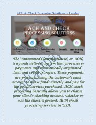 ACH & Check Processing in London