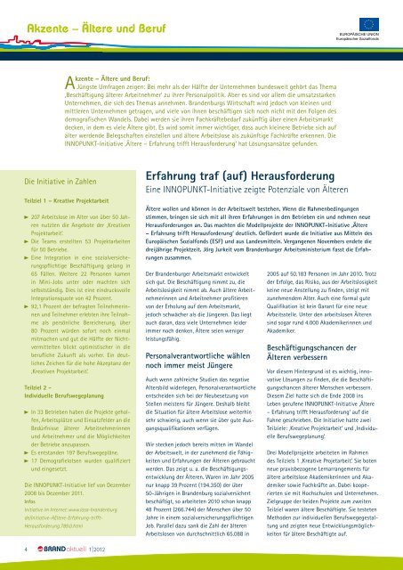 Nr. 1/2012 (PDF) - LASA Brandenburg GmbH