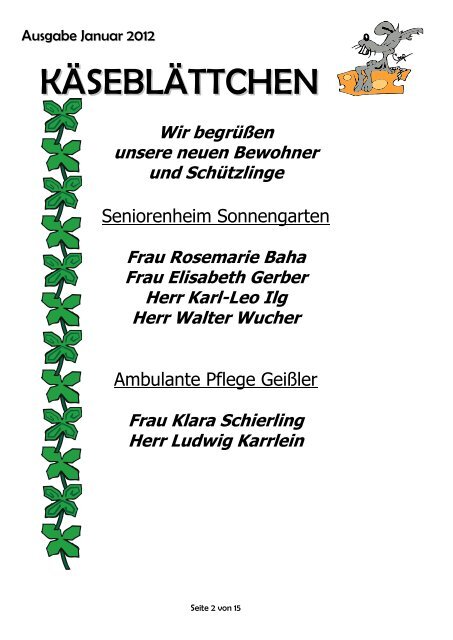 Steckbrief unserer neuen Pflegedienstleitung - Geißler GmbH