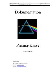 Dokumentation Prisma-Kasse - Prisma Software Solutions GmbH