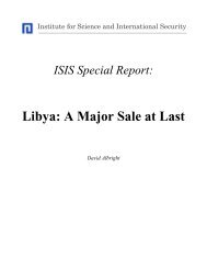 Libya: A Major Sale at Last - Institute for Science and International ...