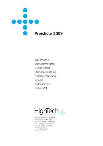 Waschtische - HighTech Design Products AG