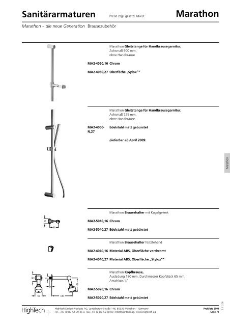 Waschtische - HighTech Design Products AG