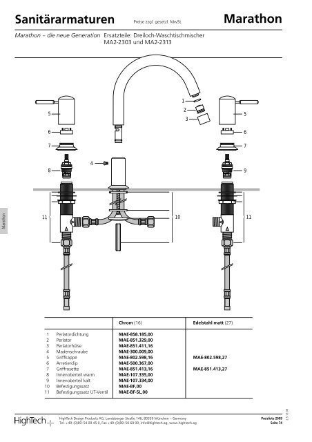 Waschtische - HighTech Design Products AG