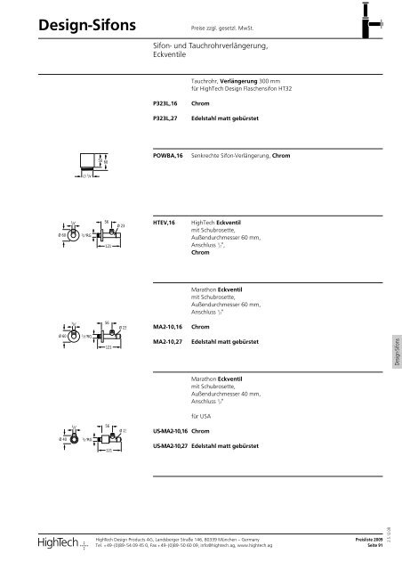 Waschtische - HighTech Design Products AG