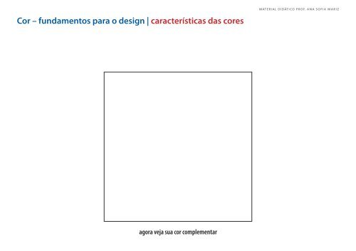 Cor – fundamentos para o design - Ana Sofia, Design Gráfico