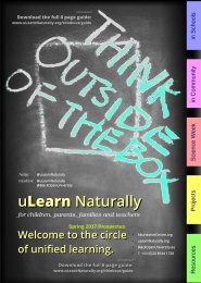 uLearn Naturally Prospectus and Service Guide - Spring 2017 - Think Outside The Box