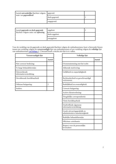 Rapporten Eerstelijnsklachtenbehandeling 2010 - Vlaamse ...