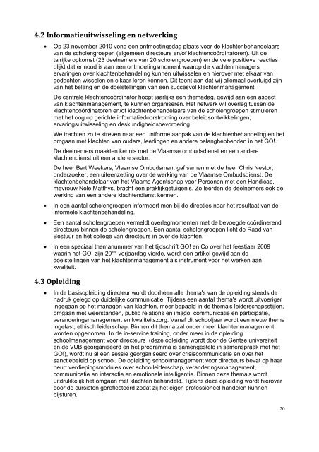 Rapporten Eerstelijnsklachtenbehandeling 2010 - Vlaamse ...