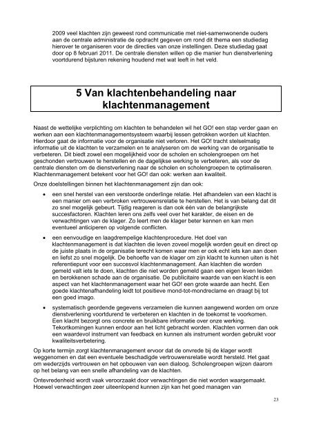 Rapporten Eerstelijnsklachtenbehandeling 2010 - Vlaamse ...